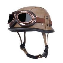 독일식 빈티지 할리 오토바이 바이크 헬멧 고글 가죽 고글모, L, 1번