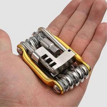 캠핑필수템 휴대용 미니공구툴 신혼집 수작업 유지보수 집들이 종합 가정용 남친선물, 1개, LW자전거멀티툴12종(골드)