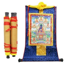 탱화 티벳 천주 석가모니 경면주사 thangka 표구사 탱화 불화 달마도 참선 불교미술 도매 불교 용품 - 120cm 대형 불교 예술 실크 padmasambhava 부처 5, 65x48cm, 06