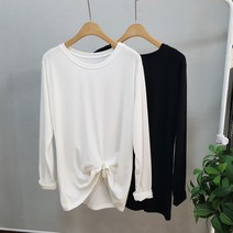 상상그이상 여성용 1+1 2장 옷장 속 기본템 부들부들 활용도 만점 겨울 무지 기모 긴팔 티셔츠