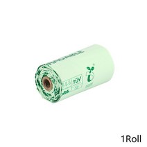 10 롤 옥수수 전분 PLA 생분해 성 애완 동물 쓰레기 봉투 Compostable 조끼 스타일 고양이 개 똥 야외 캐리어 도구, 1Roll