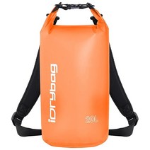 IDRYBAG 투명 드라이 백 방수 플로팅 2L5L10L15L20L 경량 색 수상 스포츠 카약 보트 카누 수영 하이킹 캠핑 래프팅용 해양 롤 탑, 20L