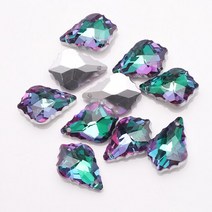 단일 구멍 매력 크리스탈 바로크 펜던트 메이플 리프 모양 유리 구슬 보석 만들기 목걸이 귀걸이 DIY 최고의 품질, [02] 15x22mm 10pcs, [16] CH01