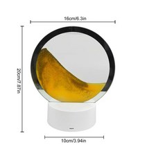 3D 모래 시계 인테리어 소품 선물용 샌드아트 움직이는 아트 램프 RGB 다채로운 색상 변경 동적 크리에이티브 야간 조명 홈, [03] Yellow