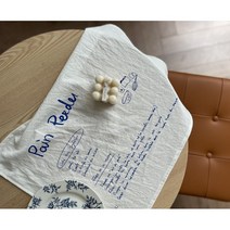 미니테이블보 인덕션 덮개 식탁러너 레터링 키친크로스 감성테이블보 캠핑 협탁보 가리개천, 블루