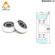 1pcs OD 60 mm 높은로드 플라스틱 코팅 베어링 10x60x12mm BSR620060-12 POM 알루미늄 프로파일 가이드 풀, 04 8x30x11mm_01 1Pcs