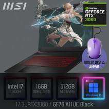 MSI Sword GF76 A11UE 블랙, WIN11 Pro, 16GB, 512GB, 코어i7