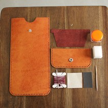 일로레더 심플카드지갑 만들기 가죽공예키트 DIY 이니셜각인, 올모,진밤, Free