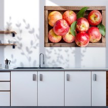 아란아트 사과그림 풍수 인테리어 캔버스 액자 주방 거실, 03.빨간사과 한아름