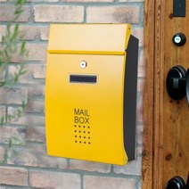 우편함설치 postbox 주택 우편함 벽걸이 방수 전원주택 우체통 ALWASYME 벽 마운트 사서함 수직 잠금 드롭 사서함 앞 베란다 우편 서비스 정원 아파트에 대 한 메일박스, 노란색