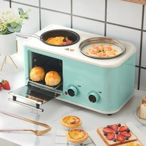 4in1 다기능 멀티쿠커 통합 가정용 전기 오븐 미니오븐 다목적, 라이트 블루