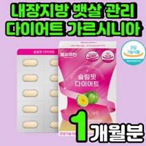 체지방 감소 다이어트 관리 가르시니아 알약 보조제 등살 뱃살 뺴기 탄수화물 커팅제 억제제 컷팅제 추천 복부 지방 제거 내장 분해 가르시아 차전자피 레몬밤 히비스커스 녹차 추출물, 60정, 1개