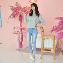 (GBM) 데일리 데미지 컷팅 워싱팬츠 (연청)여자청바지 스키니진 여자바지 여자스키니진 여자청바지쇼핑몰 여성바지 여자바지쇼핑몰 여성청바지 청바지쇼핑몰 청바지 청바지브랜드