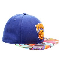 New Era 59Fifty New York Knicks Visor Real Graffiti 남성용 맞춤 모자 5950-GRAFFITINEYKNIH 블루 오렌지 714 블루/오렌