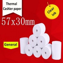 감열지 57x30mm POS 프린터 모바일 블루투스 금전 등록기 랩퍼 롤 Paperang & Peripage 미니 6 75M, 6 Roll