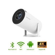 무선 미니 빔프로젝터 TFlag HY300 4K 안드로이드 와이파이 블루투스 휴대용 200Ansi 1 8GB 홈 시어터 오피스용, 1.Smart Hy300 - EU 플러그