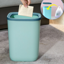 가정용 식당용 편리한 분리수거 휴지통 거실 침실 인테리어 오픈 쓰레기통 사무실 식당 종량제 휴지통, 그린, 1개