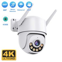 무선홈캠 강아지홈캠 PTZ카메라 IP카메라 홈캠 펫캠 스마트 홈 야외 와이파이 감시 모니터 8MP 4K 5MP 스피드 돔 자동 추적 iCsee, 32.8MP Add 64G Card  영국 플러그