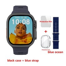 스마트워치 849mm 420*485 NFC 리로지오 intente PK ZD8, Black-ocean blue_49mm