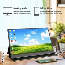 4K 휴대용 모니터 15.6 IPS HDR FHD 스크린 USB C HDMI 모바일 게임 익스텐더 컴퓨터 노트북 10 포인트 터치 디스플레이, [01] 15.6 Inch 4K TOUCH, [01] 영국 플매트 카펫 러그, 01 영국 플러그