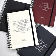 캘리그라피 A5 하드커버 밴드 스프링 노트 5000, 색상:블랙, 단품