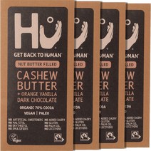 [영국발송] 4팩 Hu 초콜릿 캐슈넛 버터 앤 오렌지 다크 초콜릿 비건 초콜릿 Hu Chocolate Cashew Butter and Orange Vegan Dark Chocola, 4개