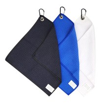 엠보싱 골프 타올 수건 신소재 극세사 스포츠 낚시 카라비너 타월, 블랙