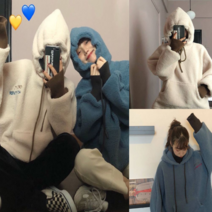 빈티지 데일리 뽀글이 양털 오버핏 롱 보들보들 기모 봄 가을 겨울 후드티 후리스