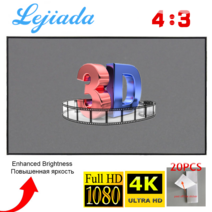 lejiada 프로젝터 4:3 100 84 72 60 30 인치 3d 1080p hd 접이식 휴대용 프로젝션 극장 야외 실내 영화 화면, 협력사, 100 인치