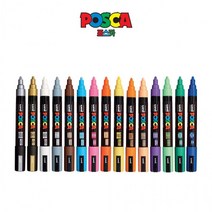 유니 포스카 두꺼운글씨용 수성 싸인펜 PC-5M, 화이트