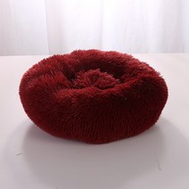 소파슈퍼 소프트 개 침대 플러시 고양이 매트 대형견 래브라도 하우스 라운드 쿠션 애완 동물 제품 액세서, 03 Wine Red_01 40CM
