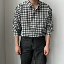 하객룩 린넨 셔츠 남자와이셔츠 파스텔 빅사이즈 체크 와이셔츠 긴팔 남방 루즈핏 남자셔츠 티셔츠 남여공용