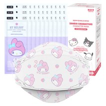 유앤아이 마이멜로디 황사 마스크 소소형 KF94, 30개입, 1개, 화이트