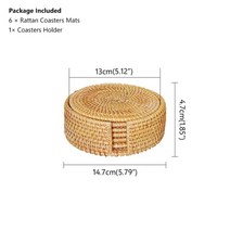 플레이팅 식탁매트 짠 라운드 자연 열 수제 테이블 패딩 플레이스 등, 13cm 세트, 사진과 동일