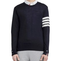 톰브라운 니트 사선 완장 메리노 울 네이비 23SS MKA002A Y1014 415