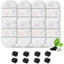 고양이정수기필터 2.1L 애완 동물 물 분수용 교체 필터 고양이 8 개 및 스폰지 포함, 02 8 Pack
