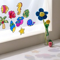 민화샵 썬캐쳐 만들기 오너먼트 6종 여름모빌 만들기키트 diy 집콕놀이 셀로판지 여름감성인테리어 모빌 방꾸미기소품, 민화 종이 썬캐쳐_우주