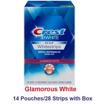 치아 미백제 크레스트 3D 치아 Whitestrips 매력적인 하얀 미백 키트 전문적인 효과 스트립 구강 관리, 02 14pouch with box