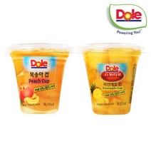 Dole 돌 간편 컵과일 후룻컵198gx12 (복숭아컵6개+파인애플컵6개) 통조림과일/통조림망고/, 복숭아컵6개+파인애플컵6개, 후룻컵198g