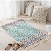 모로칸러그 모로코 킬림 카펫 코튼 린넨 손으로 짠 러그 기하학적 바닥 매트 침실 거실 술 포함 가정용