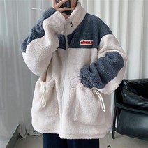 남성 후리스 기모 양털 플리스 자켓 겨울 코트 패션 따뜻한 폴라 두꺼운 겉옷 2021 느슨한 야생 스탠드 칼라 양고기 양모 코트 플러스 사이즈 의류