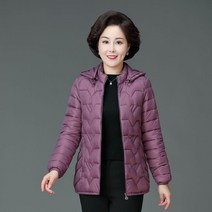 WHR 40대 50대 60대 후드 패딩점퍼 중년여성 숏 자켓 웰론 빅사이즈 엄마 마담옷 겨울