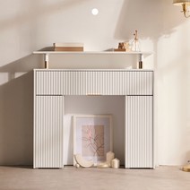 [지베] 도나 템바보드 수납형 벽난로 콘솔 1000, 화이트