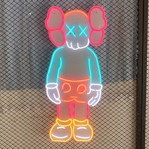 네온 간판 간접 무드 사인 폭력곰 맞춤 12 라이트밴드 바 안 맞춤왕홍 큐장 인테리어 벽 링, 02 얼음파랑衣服（피규어 곰B와이드)