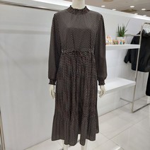 막스카라 패턴 쉬폰 롱 원피스 M23QKO375-B1
