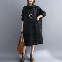 땡땡이 괌원피스 다낭 트로피칼 홀터넥 여름휴가룩 물방울 무늬 롱 소매 하이 넥 드레스 셔츠 y904 여성용 면소재 스웨터 가을 겨울 상품