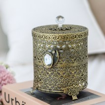 엔틱 미니 큐빅 화장대 휴지통 화장품 인테리어 소품 정리, 신주