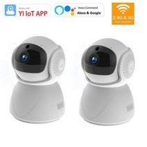 홈캠 가정용cctv 베이비캠 펫캠 5G 2.4G WiFi 카메라 1080P 베이비 모니터 카메라, 2PCS 카메라_미국 플러그