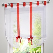 로마 창 음영 sheers gauzes 리프 자수가있는 커튼 밸런스 풍선 커튼 커튼 주방 룸용 1 패널