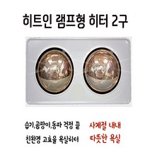 욕실히터 2구/3구 나노전자 급속난방 1초 순간난로/화장실 벽걸이 욕실난방기 순간히터 근적외선램프, 2구 욕실히터